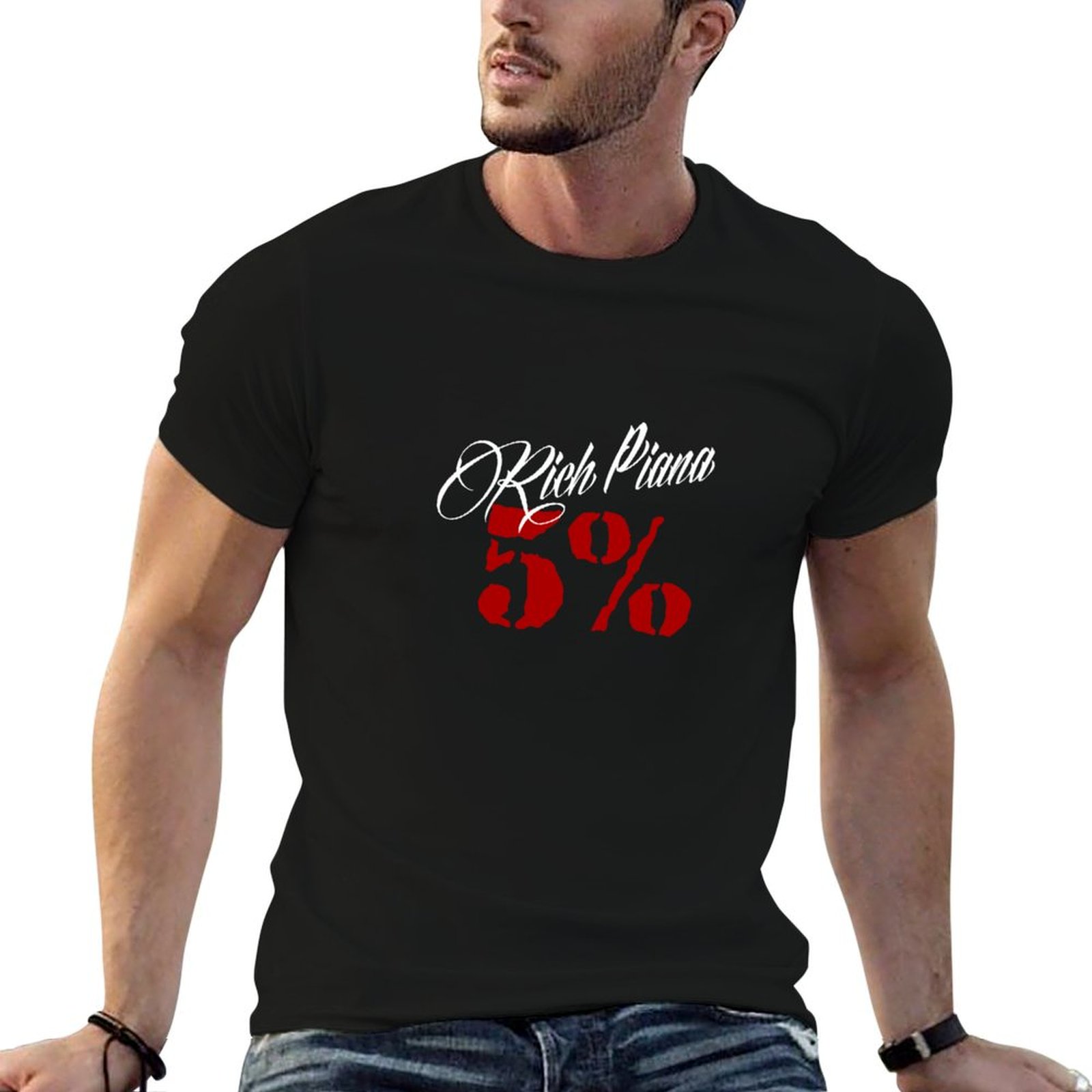 Nutrition Fitness Training - เสื้อยืดคลาสสิกสำหรับนักเพาะกาย Rich Piana 5 Nutrition เหมาะสำหรับการฝึกซ้อมฟิตเนส