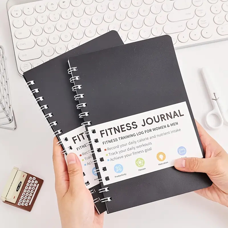 Nutrition Fitness Plan - สมุดบันทึกฟิตเนส แผนการออกกำลังกายและโภชนาการรายวัน 32 แผ่น สมุดบันทึกแบบสันห่วง แผ่นเขียน